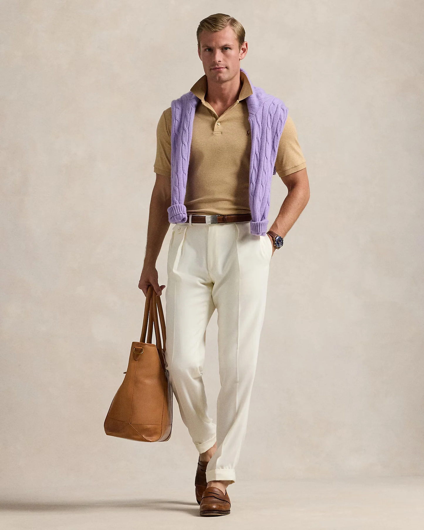 Camisero Ralph Lauren Soft Cotton Beige