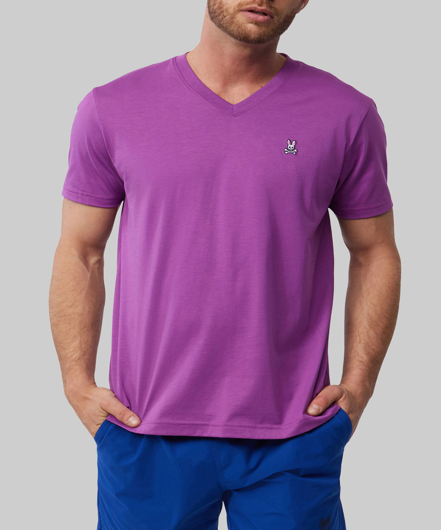 Psycho Bunny Polo Cuello V Morado