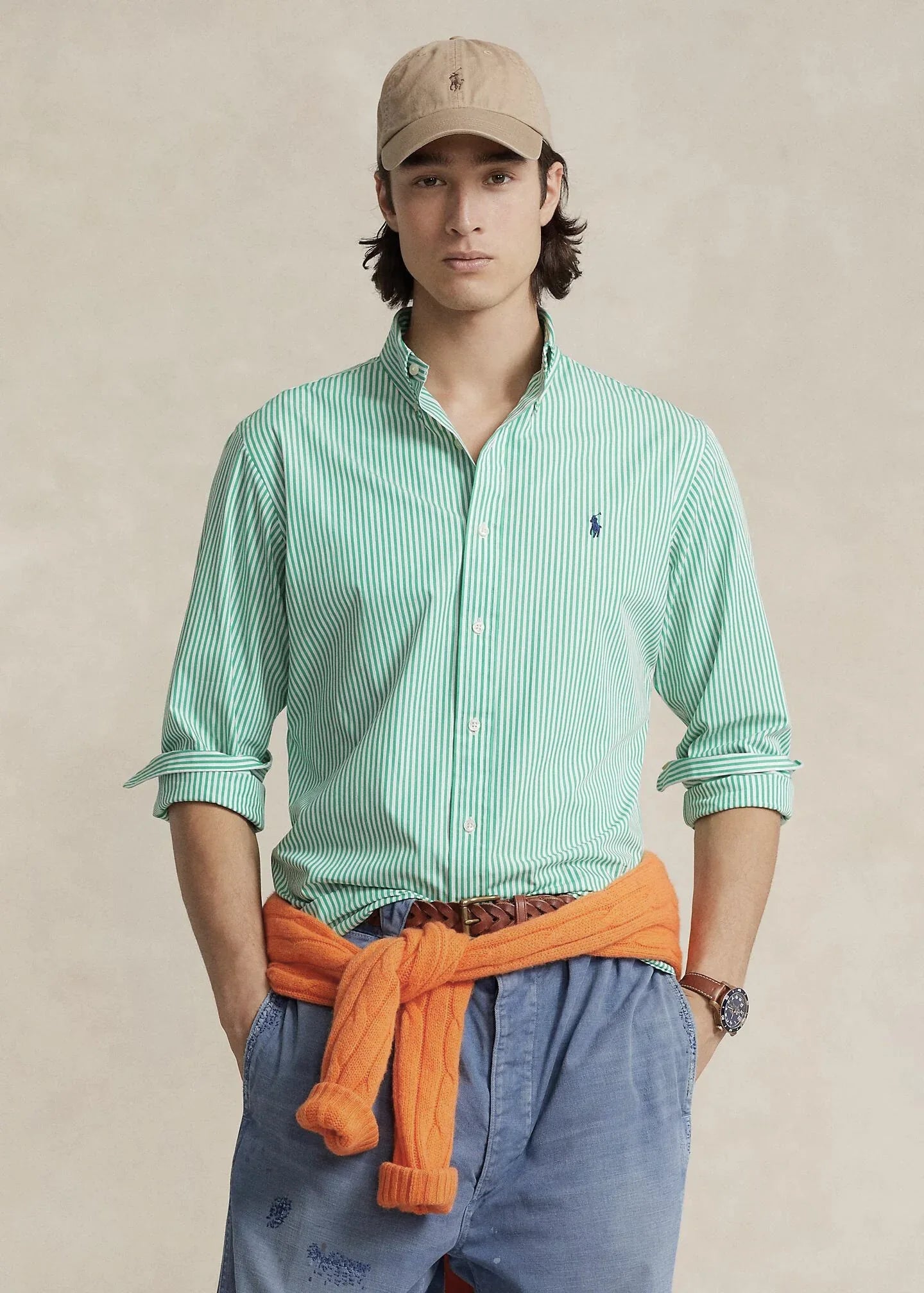 Camisa Ralph Lauren Rayas Verde - Store In Perú