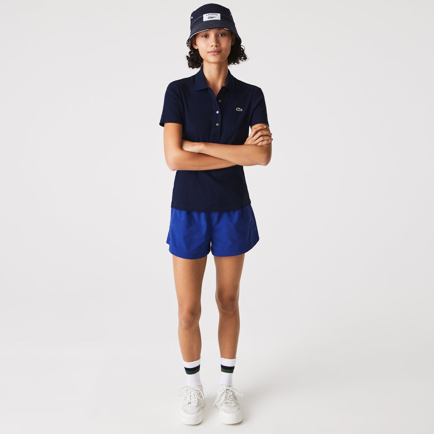 Lacoste Mujer Camisero Azul Navy - Store In Perú