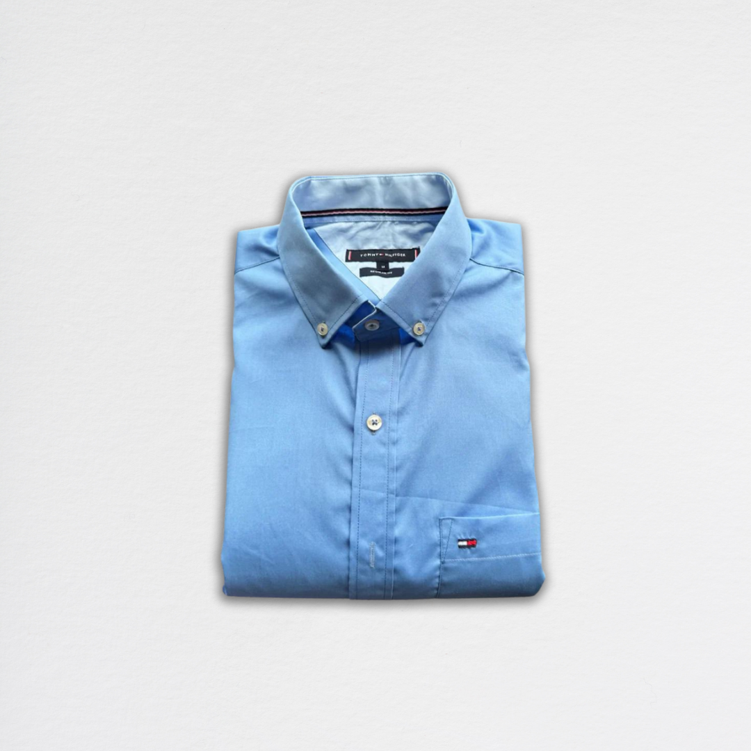 Camisa Tommy Hilfiger Celeste - Store In Perú