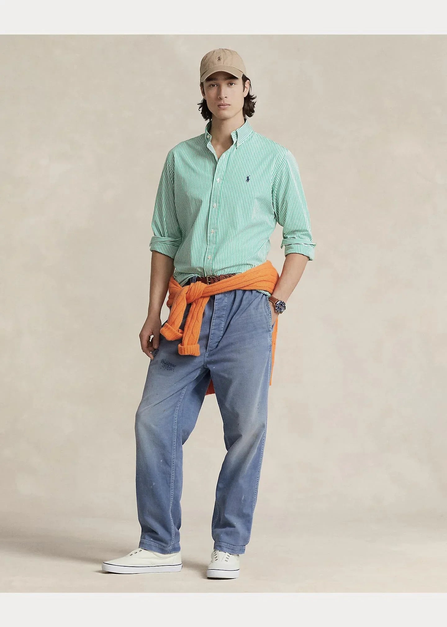 Camisa Ralph Lauren Rayas Verde - Store In Perú
