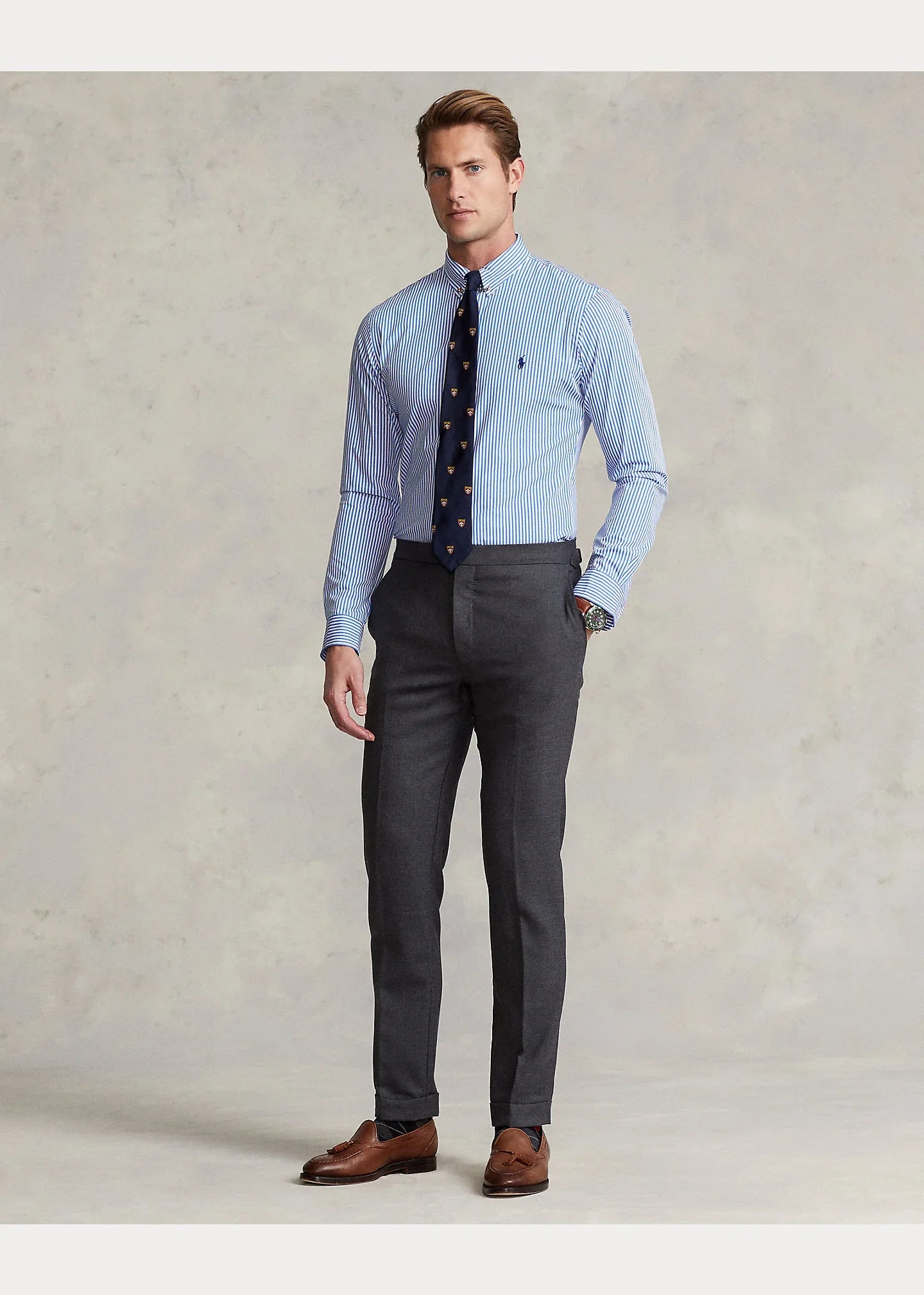 Camisa Ralph Lauren Rayas Celeste - Store In Perú