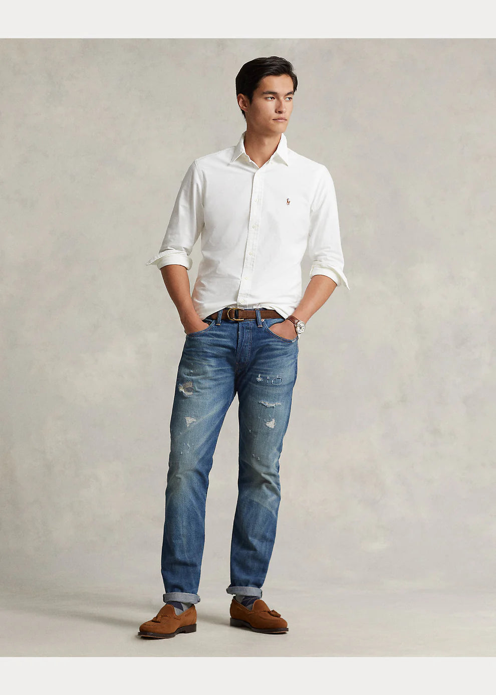 Camisa Polo Ralph Lauren Oxford Blanca - Brands Store