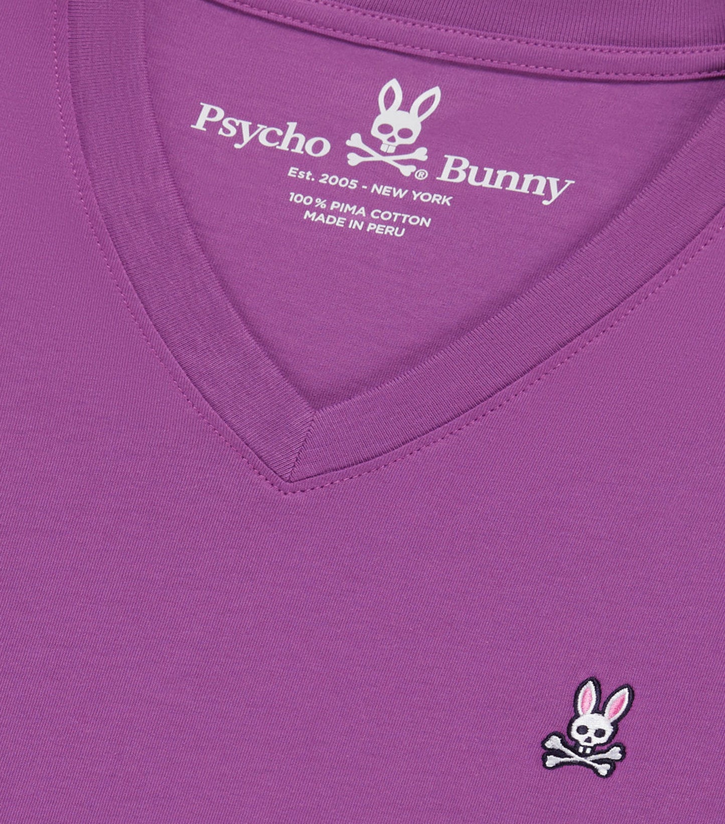 Psycho Bunny Polo Cuello V Morado