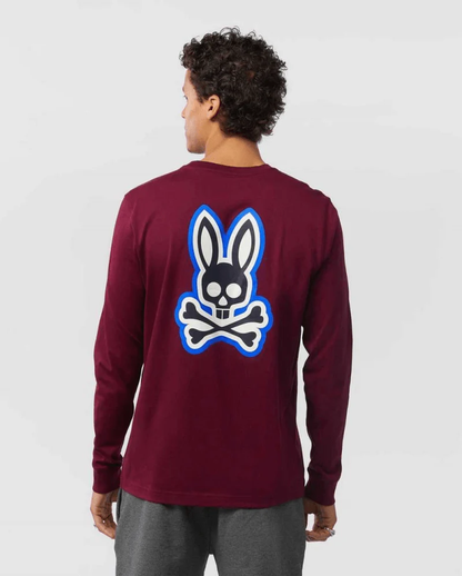 Polo Psycho Bunny - Patchin Chenille Manga Larga Wine