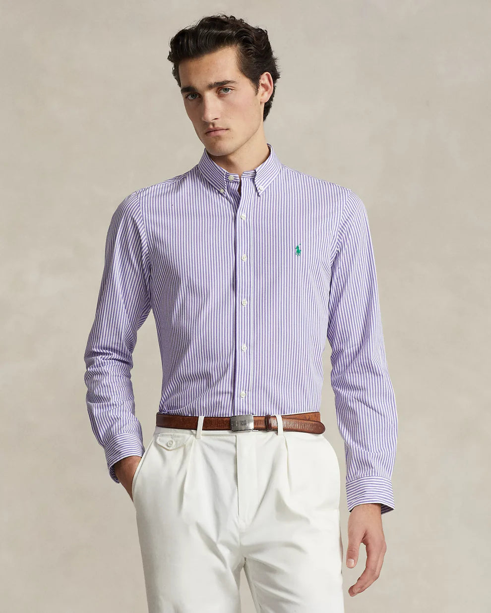 Camisa Polo Ralph Lauren Rayas Lila - Brands Store